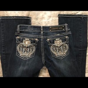 LA Idol slightly distressed bling jeans
